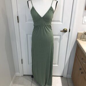 To The Max Backless Olive Green Maxi Dress XS